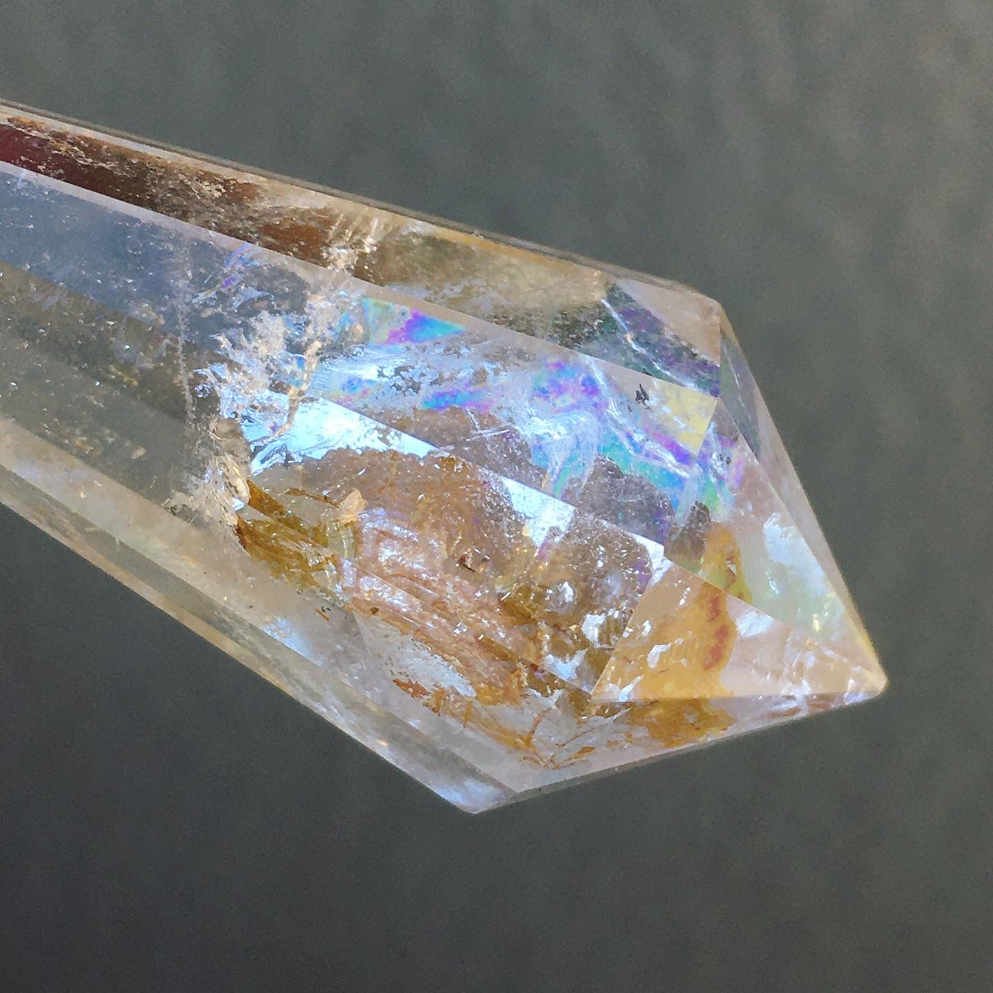 Iron oxide inclusions quartz | 錦鯉水晶 黃鐵礦 紅鐵礦 雙層 星光 頸鏈 1T105