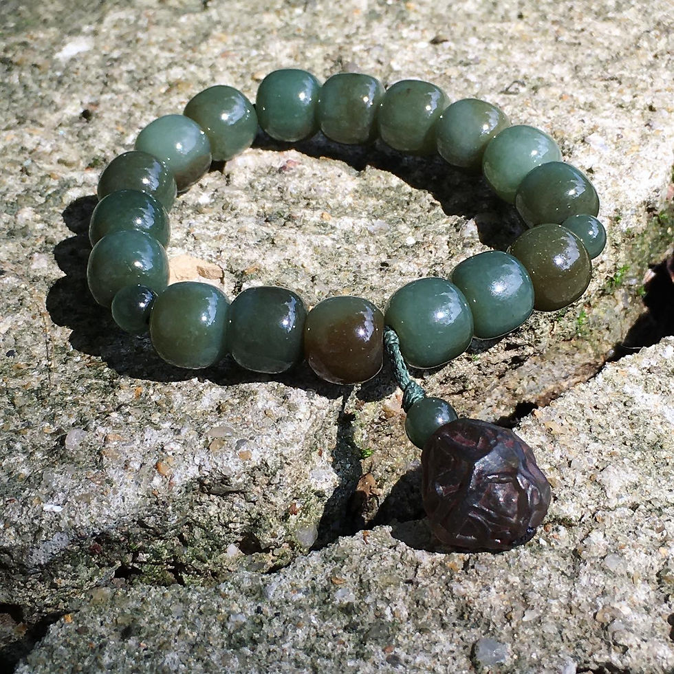 縮圖：Jade | 天然 且末糖 戈壁石 手鏈