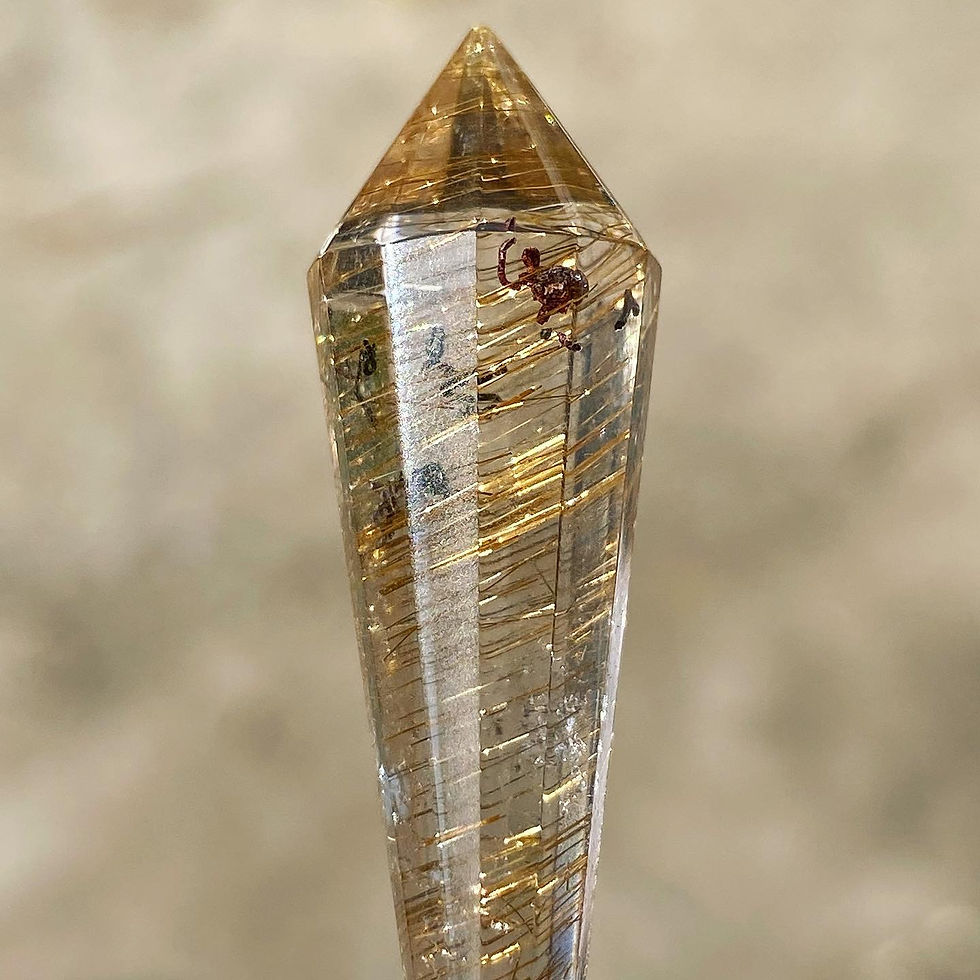 縮圖：Rutiled Quartz with Phantom | 水晶 包裹 紅綠 條子 幽靈 金髮 頸鏈 