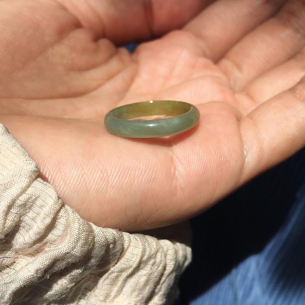 縮圖：Jade | 奶藍色調 帶蜂蜜 翡翠 指環 18