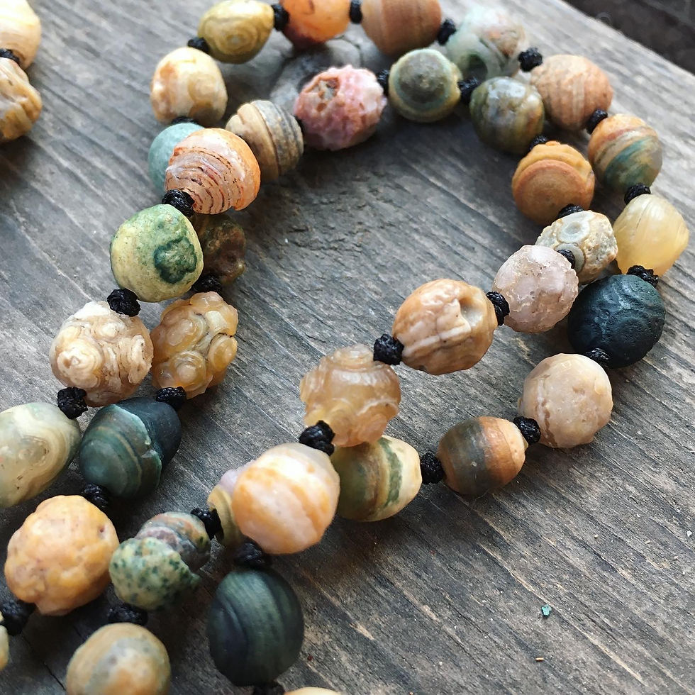 サムネイル： Gobi Agate | 雙圈 內蒙 地表 彩 眼睛石 頸鏈