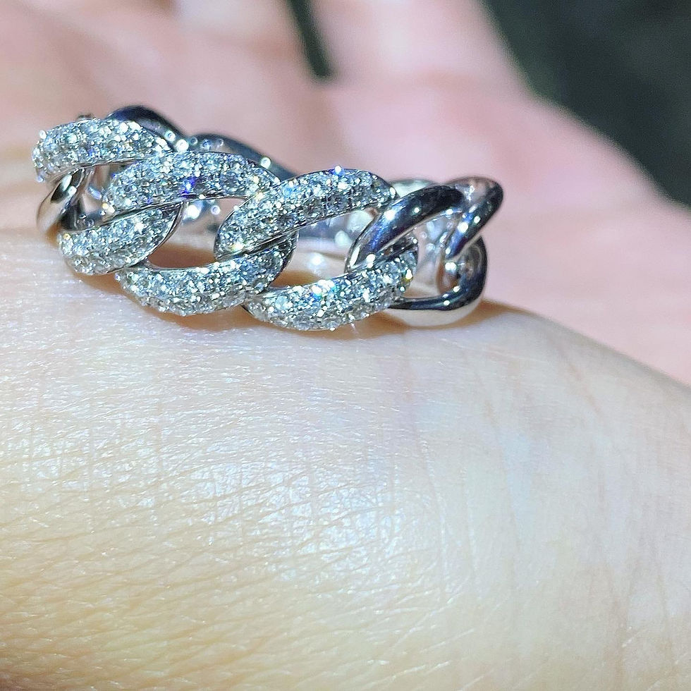 縮圖：Diamond | 酷酷的 鎖鏈 鑽石 指環