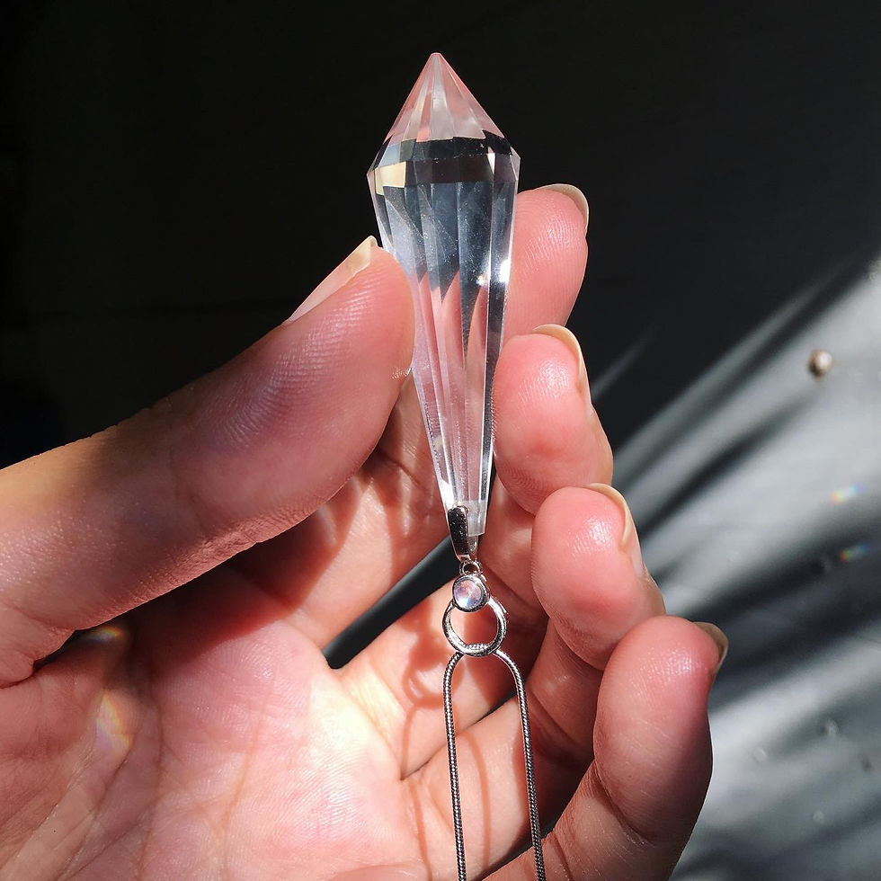 縮圖：Quartz | 月亮石 藍針白水晶 頸鏈