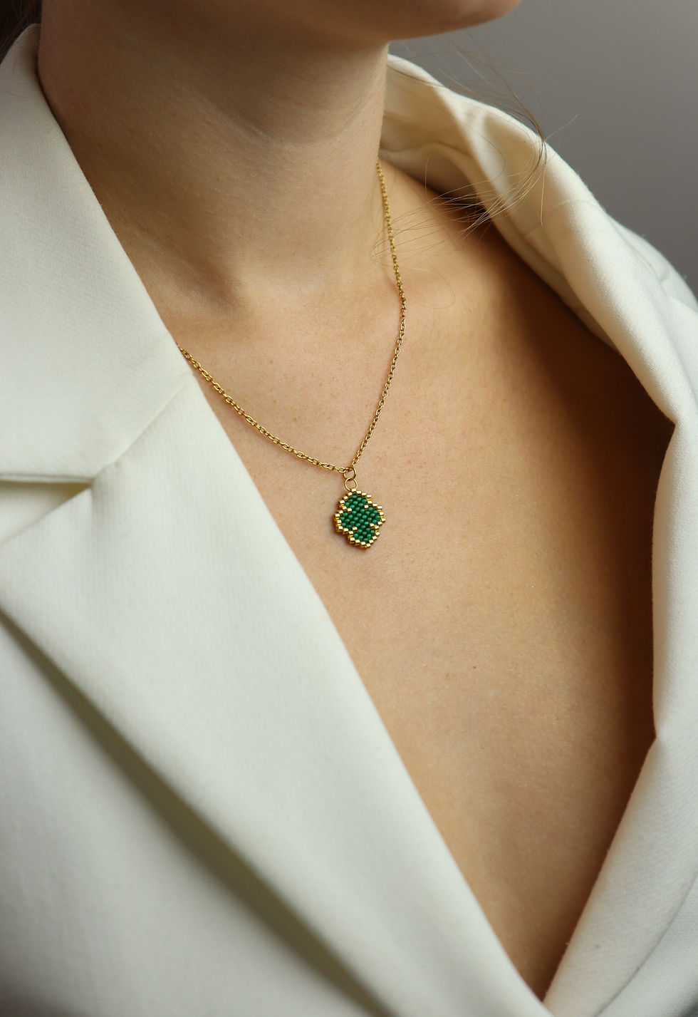 Κολιέ Brielle Με Χάντρες Miyuki | Πράσινο | TORTORA STUDIO