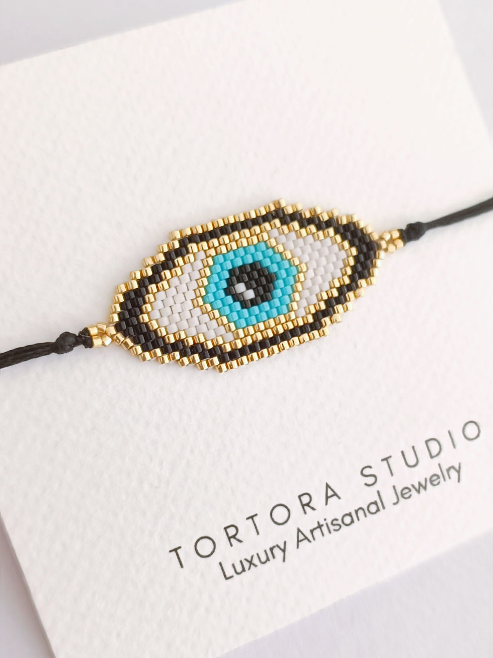 Ρυθμιζόμενο βραχιόλι "Μάτι" Με Χάντρες Miyuki | TORTORA STUDIO