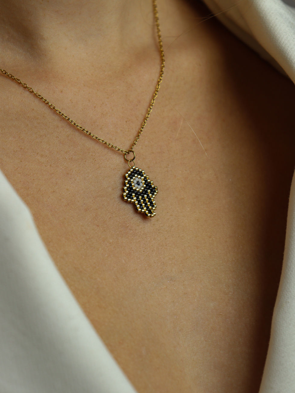Κολιέ Hamsa Hand Με Χάντρες Miyuki Tortora Studio