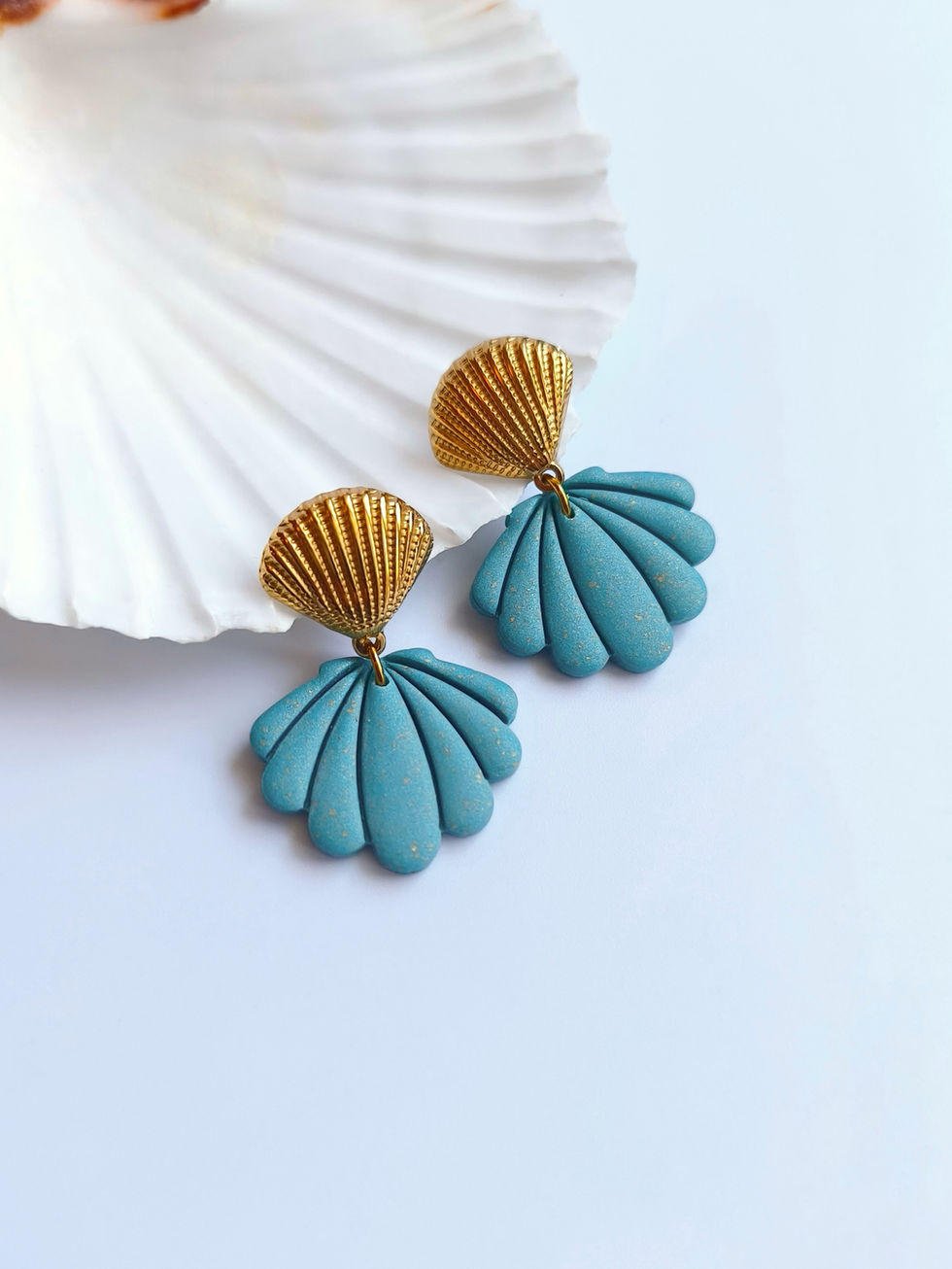 Σκουλαρίκια Κοχύλι Από Πολυμερικό Πηλό | TORTORA STUDIO