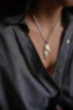 Ατσάλινο Κολιέ Παλάμη Με Μάτι | TORTORA STUDIO