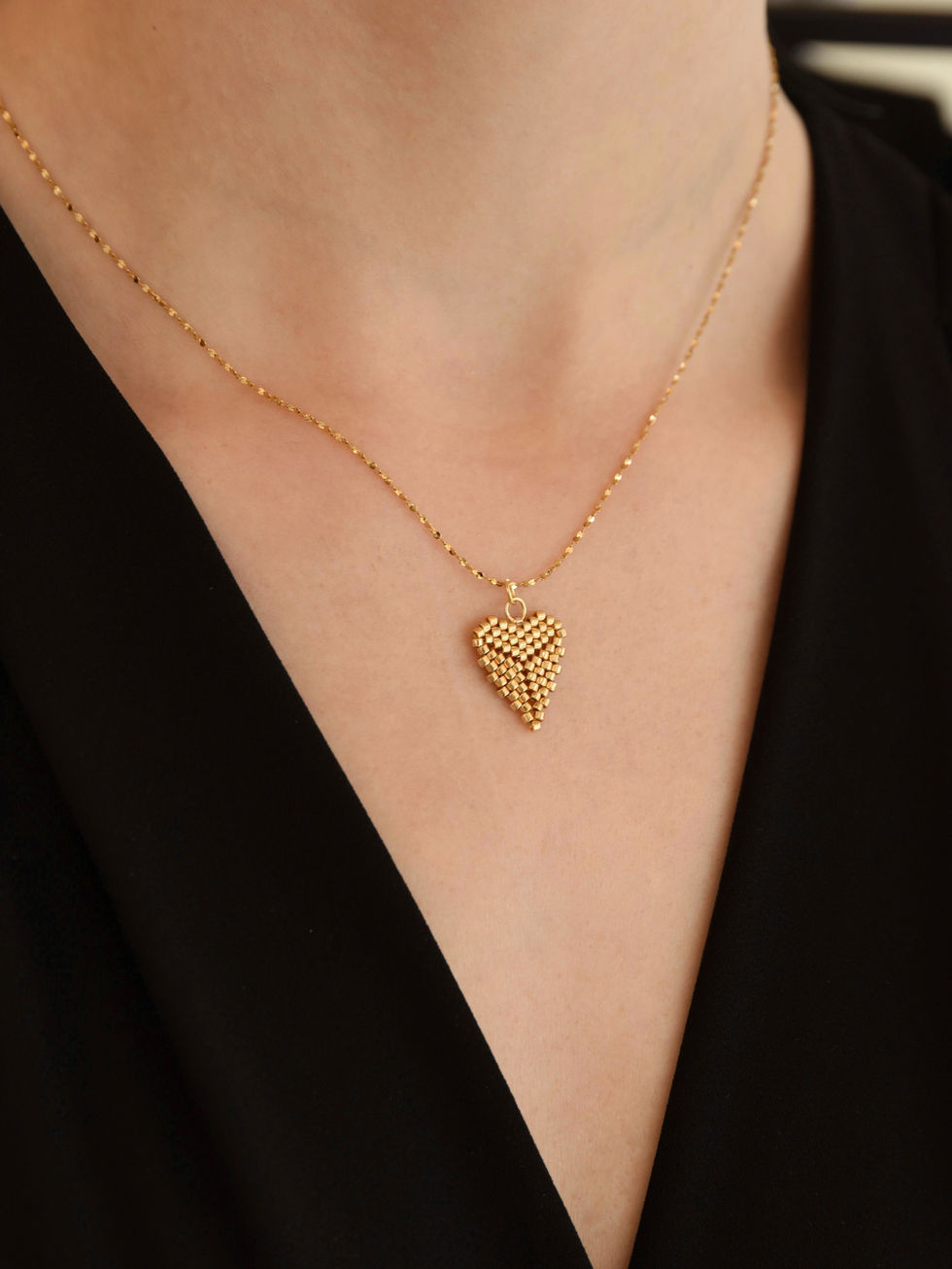 Χειροποίητο Κολιέ Καρδιά Με Χάντρες Miyuki | TORTORA STUDIO