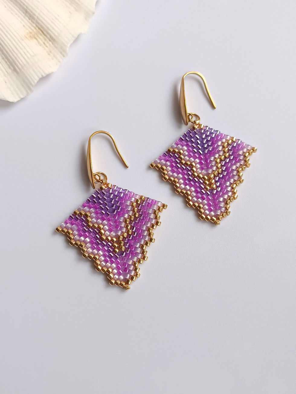 Σκουλαρίκια Lace Cometa Με Χάντρες Miyuki | TORTORA STUDIO