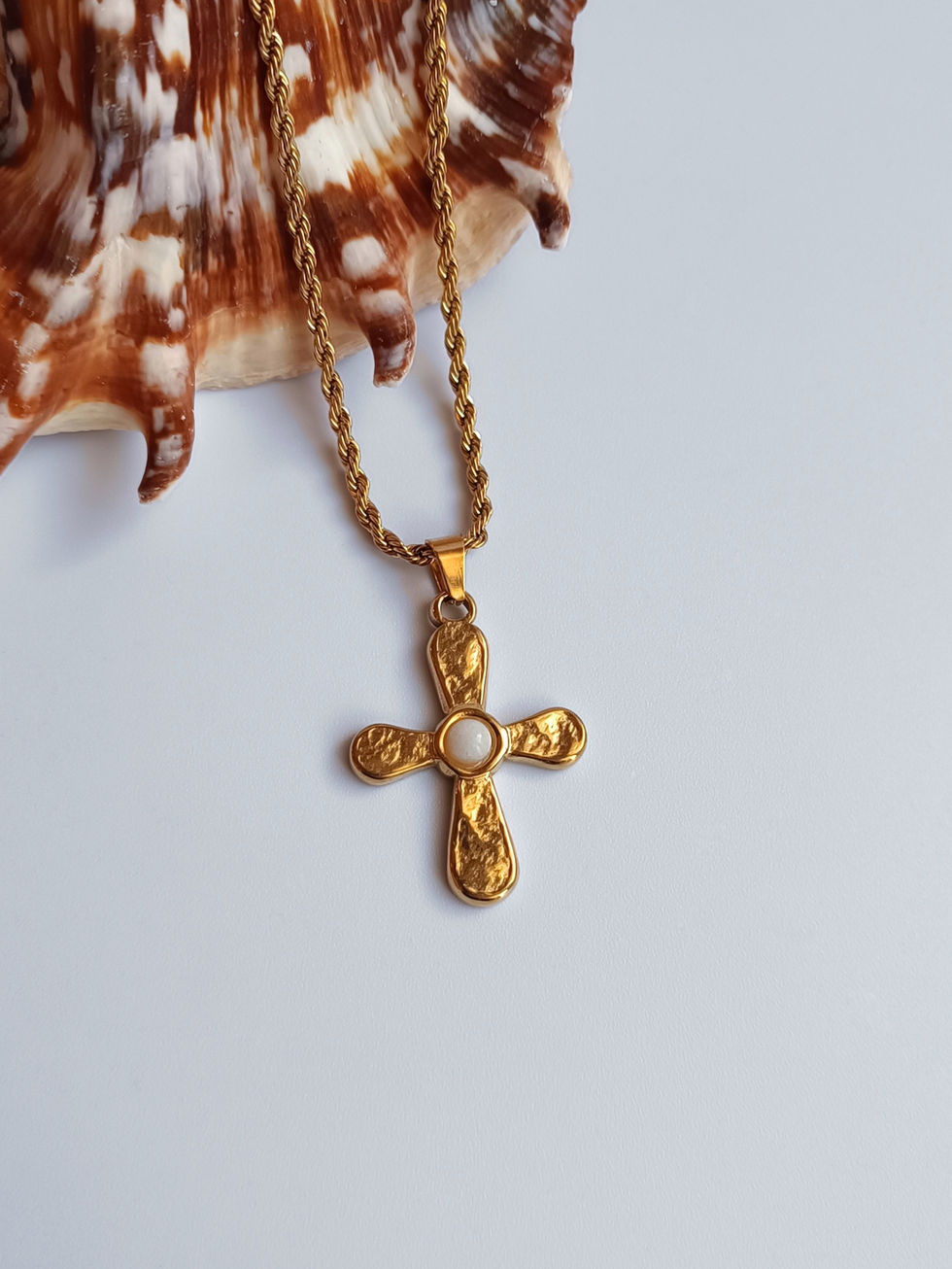 Ατσάλινο Κολιέ Σταυρός | TORTORA STUDIO