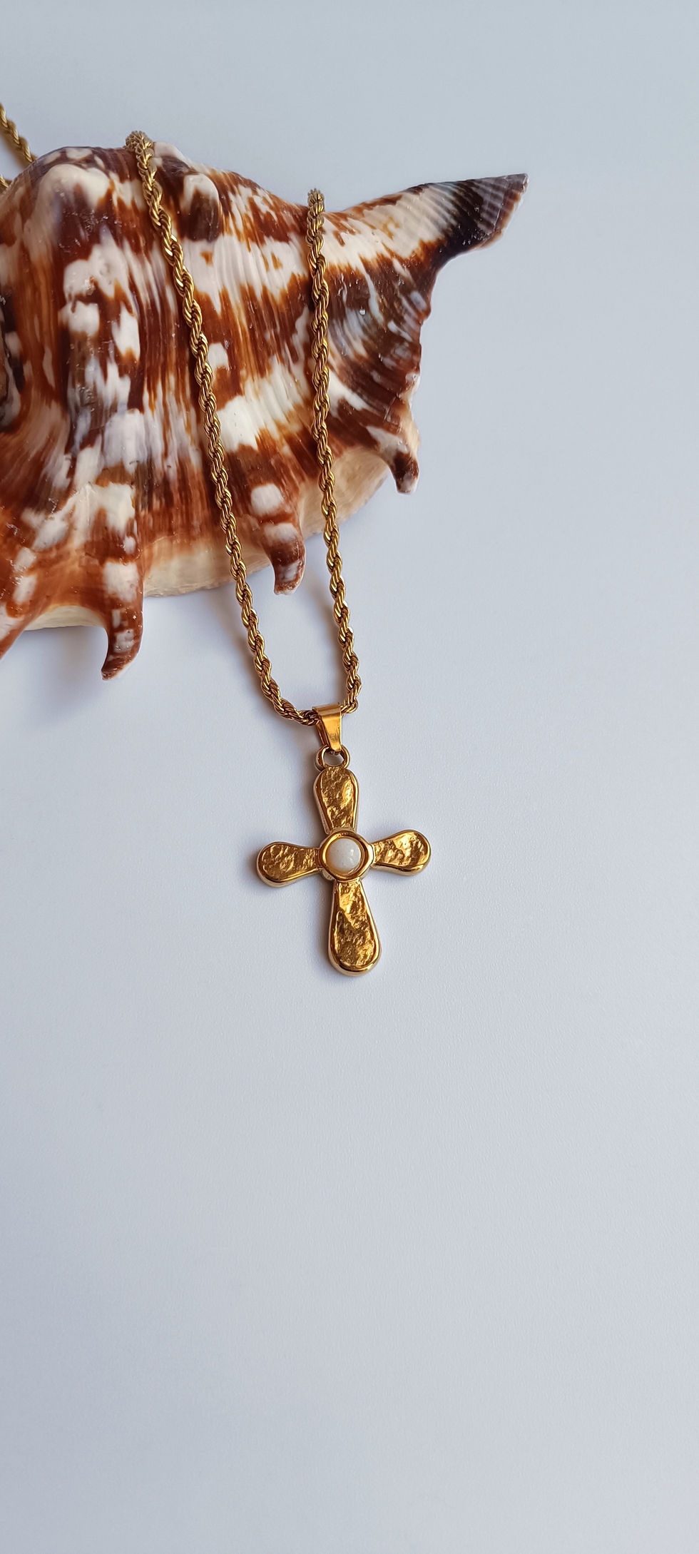 Ατσάλινο Κολιέ Σταυρός | TORTORA STUDIO