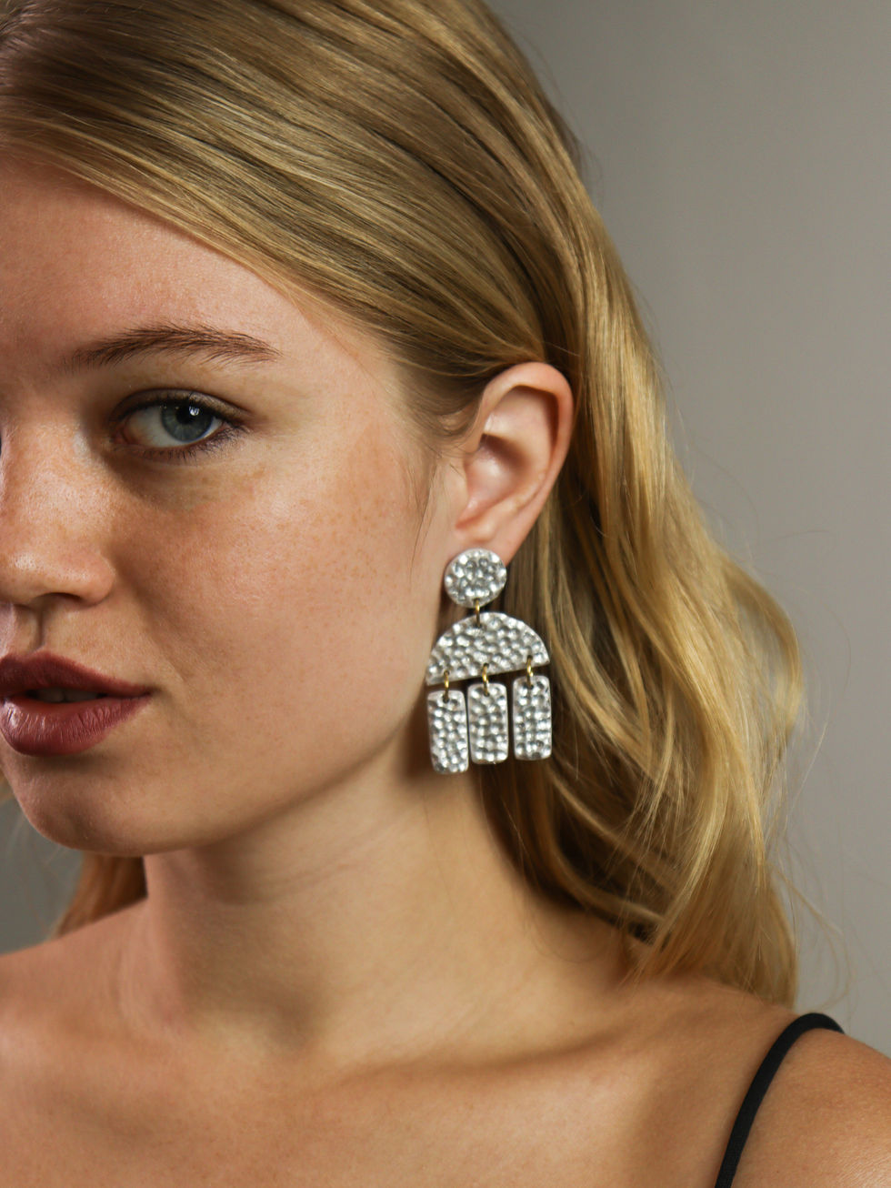 Σκουλαρίκια Phaedra Από Πολυμερικό Πηλό | Ασημί | TORTORA STUDIO