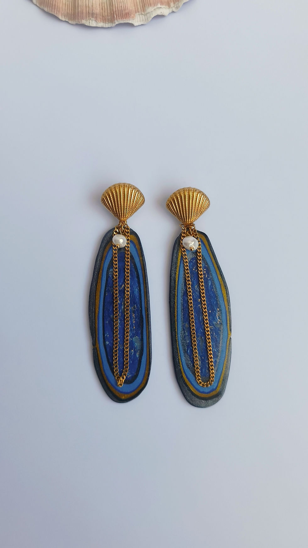 Σκουλαρίκια Agate Με Κοχύλι | TORTORA STUDIO