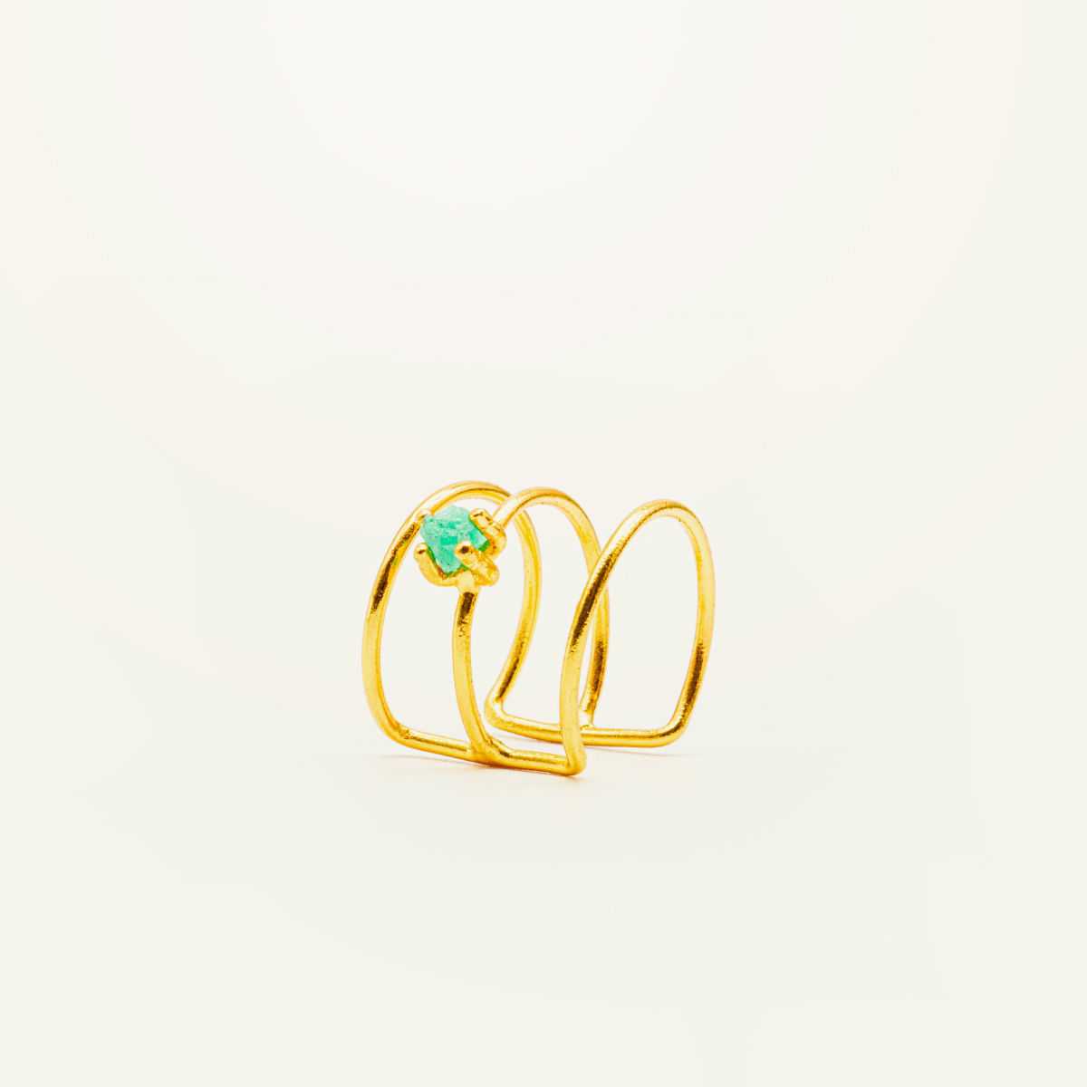 Earcuff grande 3 Líneas Esmeralda