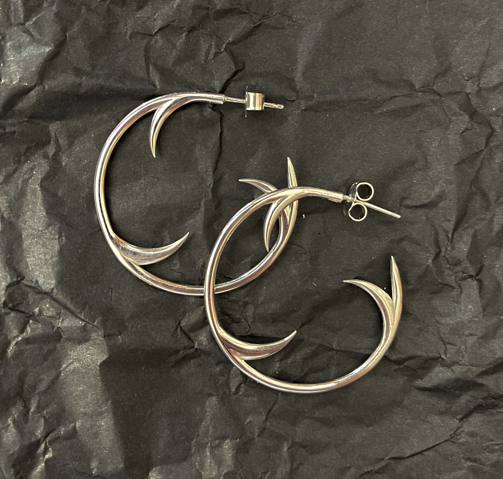 White gold hoop earrings