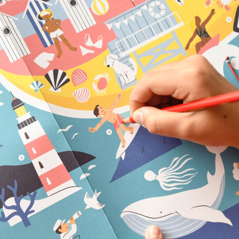 Miniature : Poster à colorier bord de mer