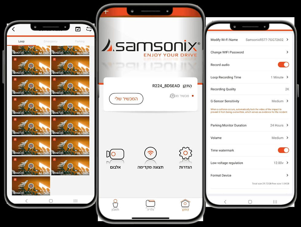 תמונה ממוזערת: מצלמת דרך קדמית ואחורית Samsonix R578