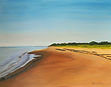 Oil painting of long sandy beach of Prince Edward Island