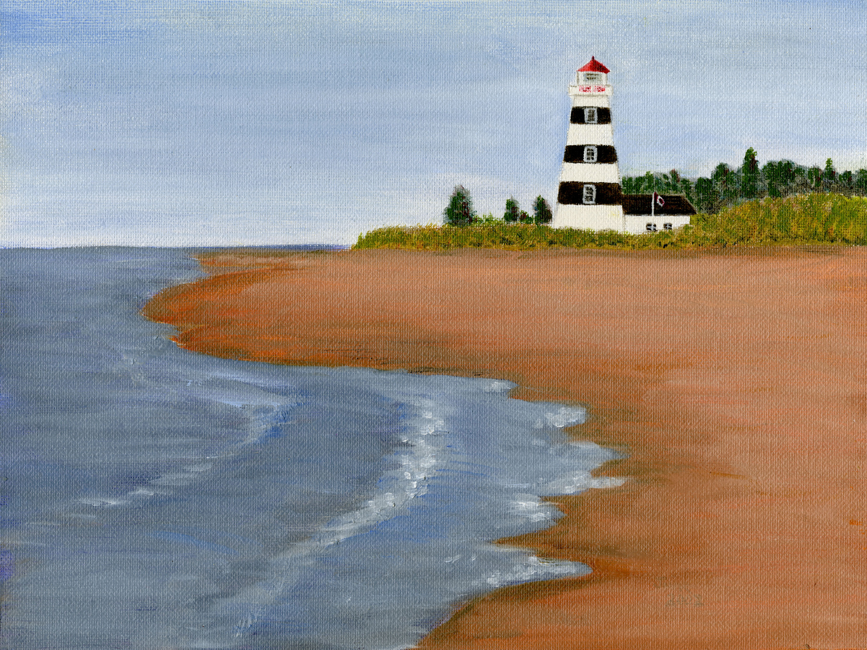 Sandy shore leading to West Point Lighthouse