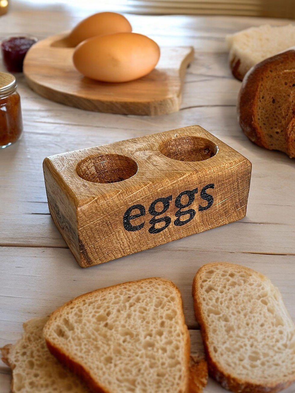 Thumbnail: Solid wood double Egg cup holder