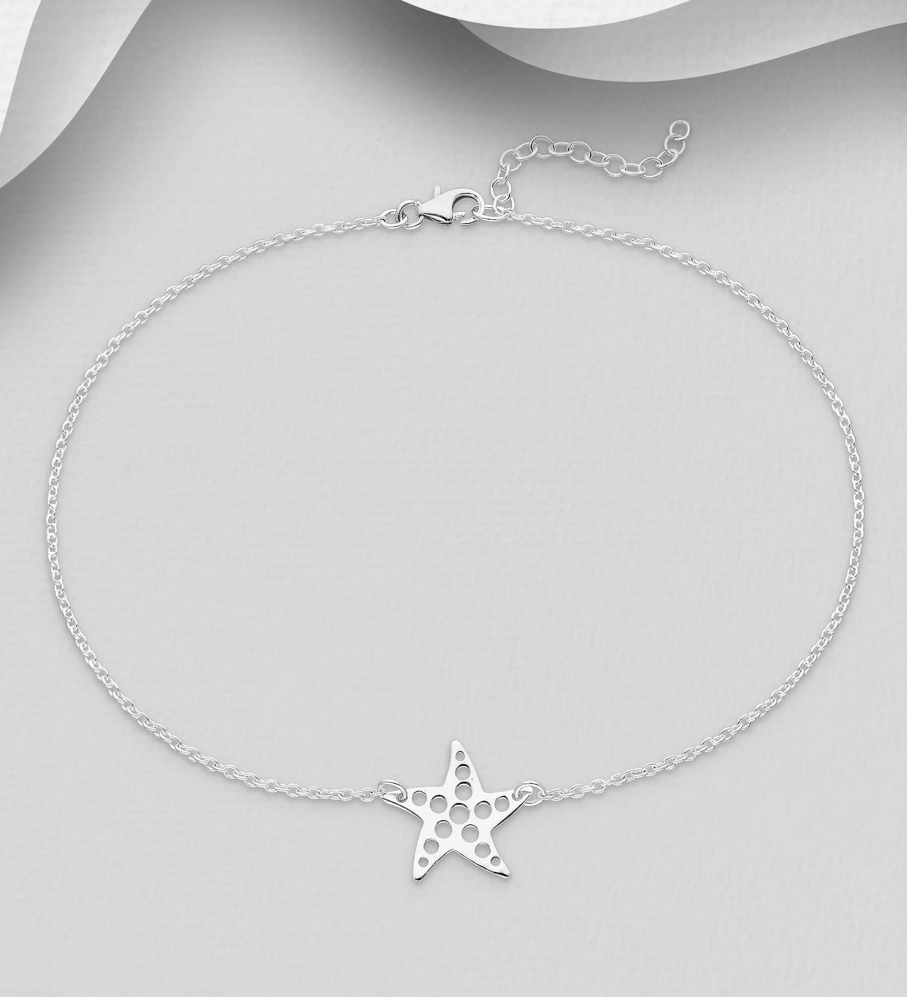 Sterling Silver Starfish Anklet