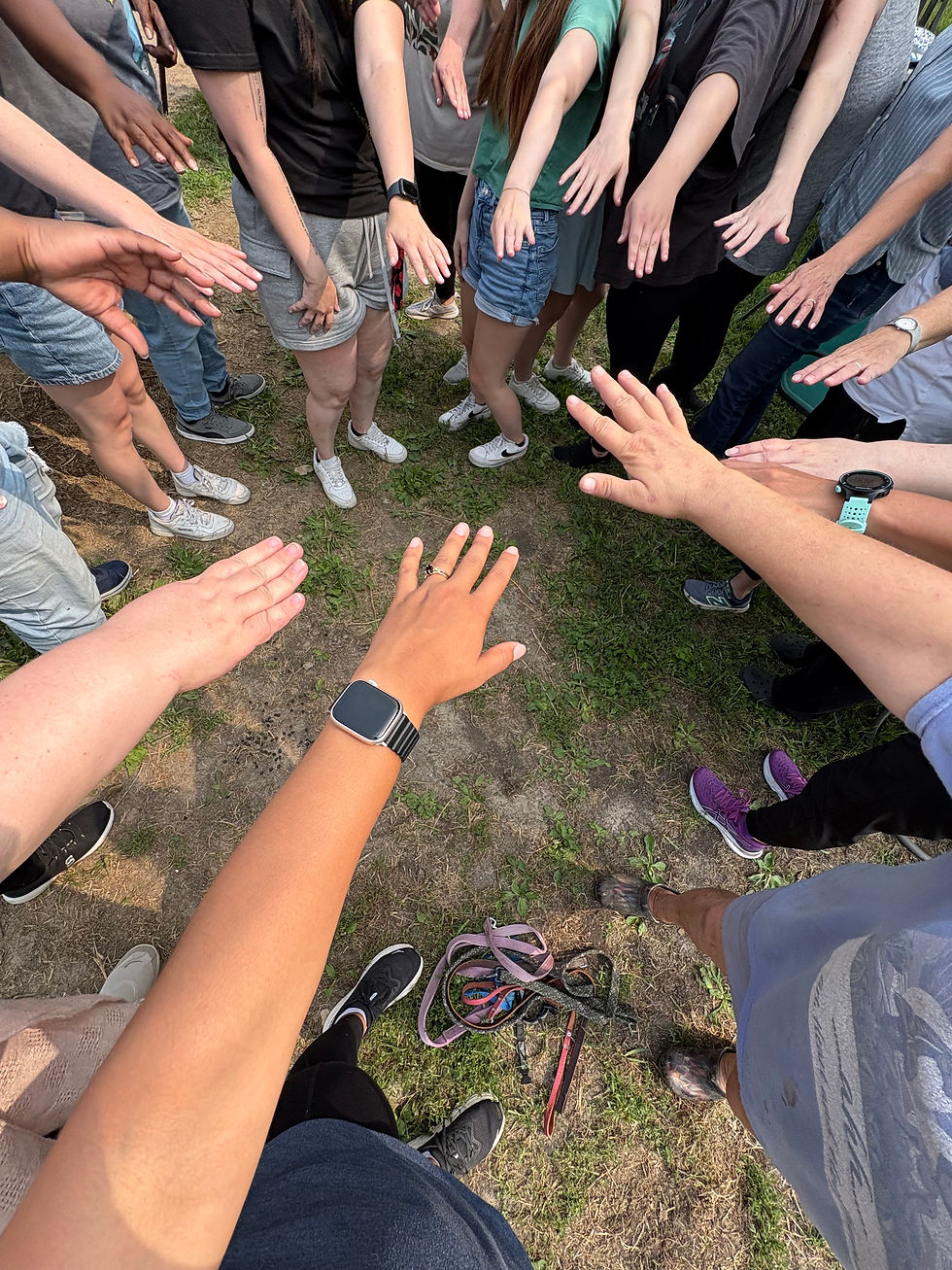 Team work makes the Dream work! (Huddle hands from Corporate Retreat this month at AHHS - Wellness Rocks!!)