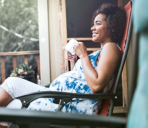 Pregnant Woman Enjoying her Drink