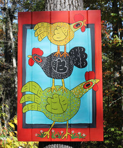 Chicken Stack on Recycled Door Panel