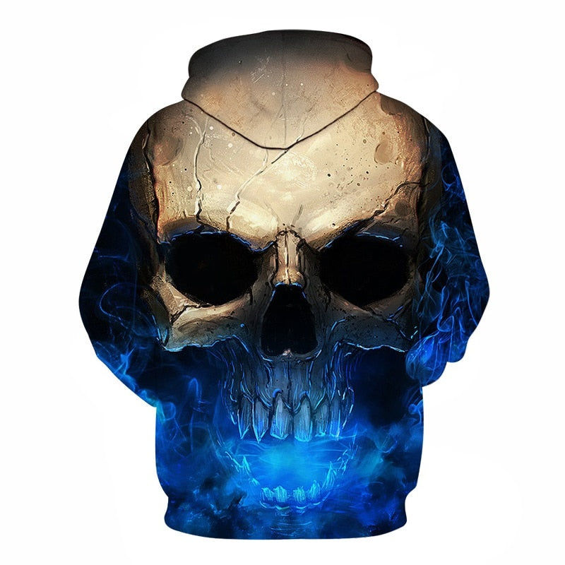 Thumbnail: Mens 3D Skull Head Hoodie