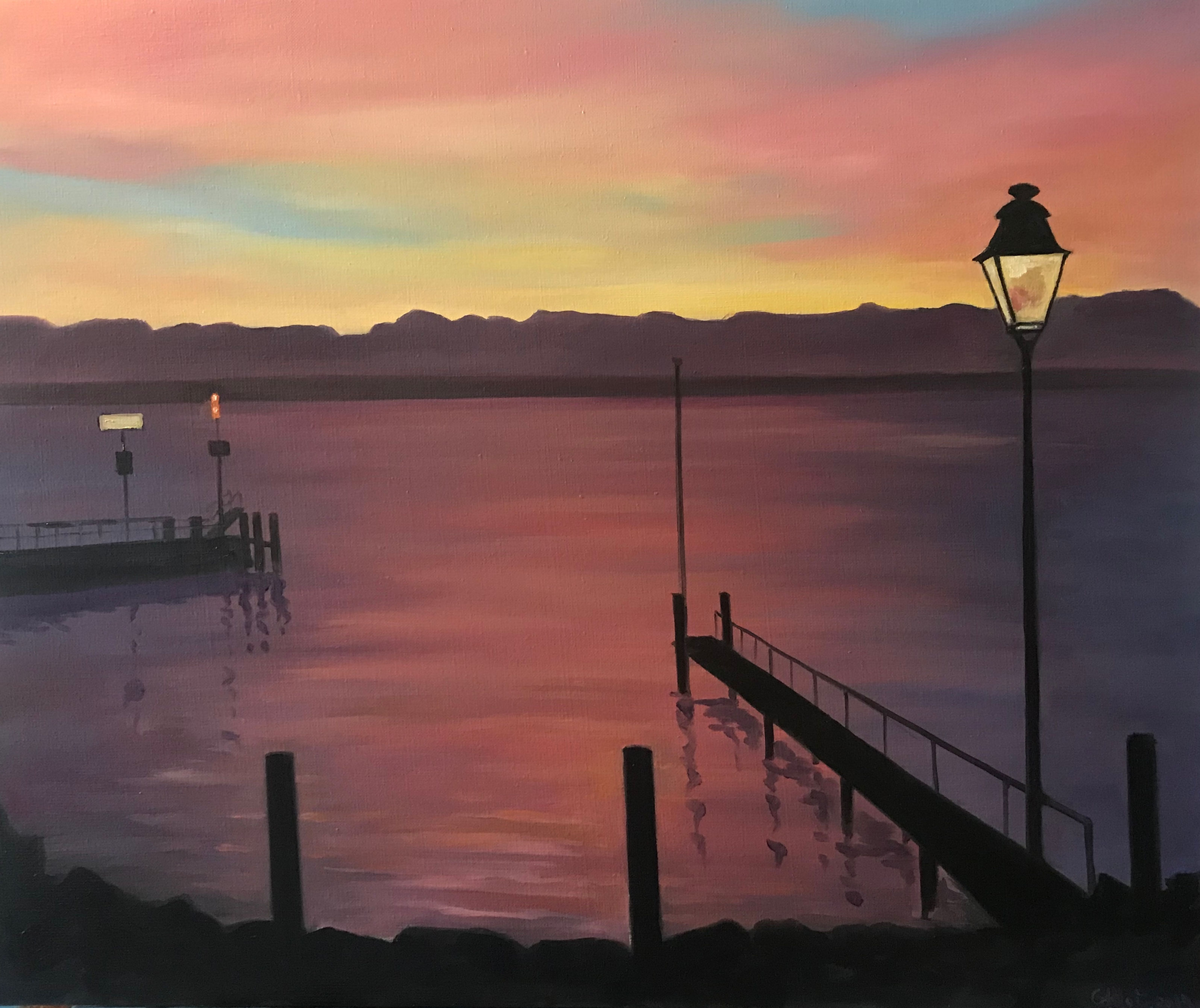 Pink reflections in Corsier