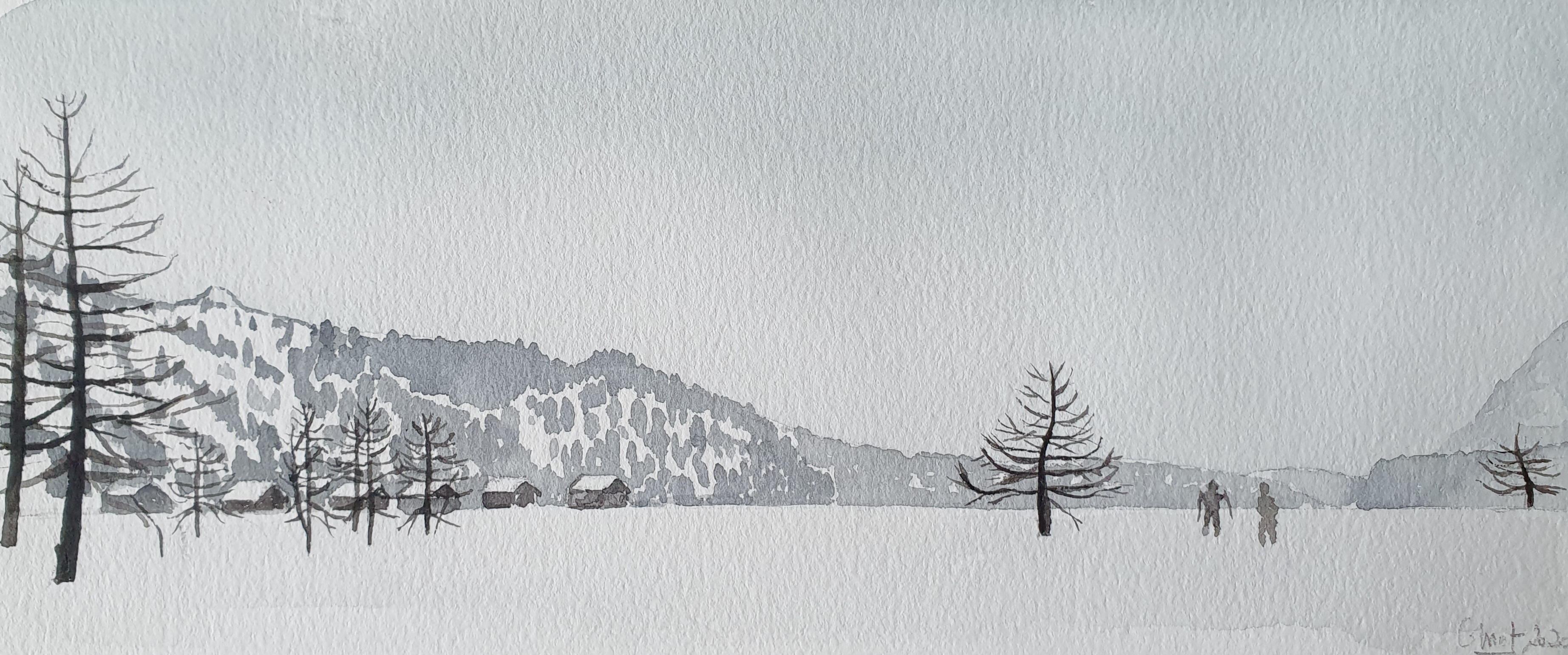 2020, Sils, Promenade sur le lac