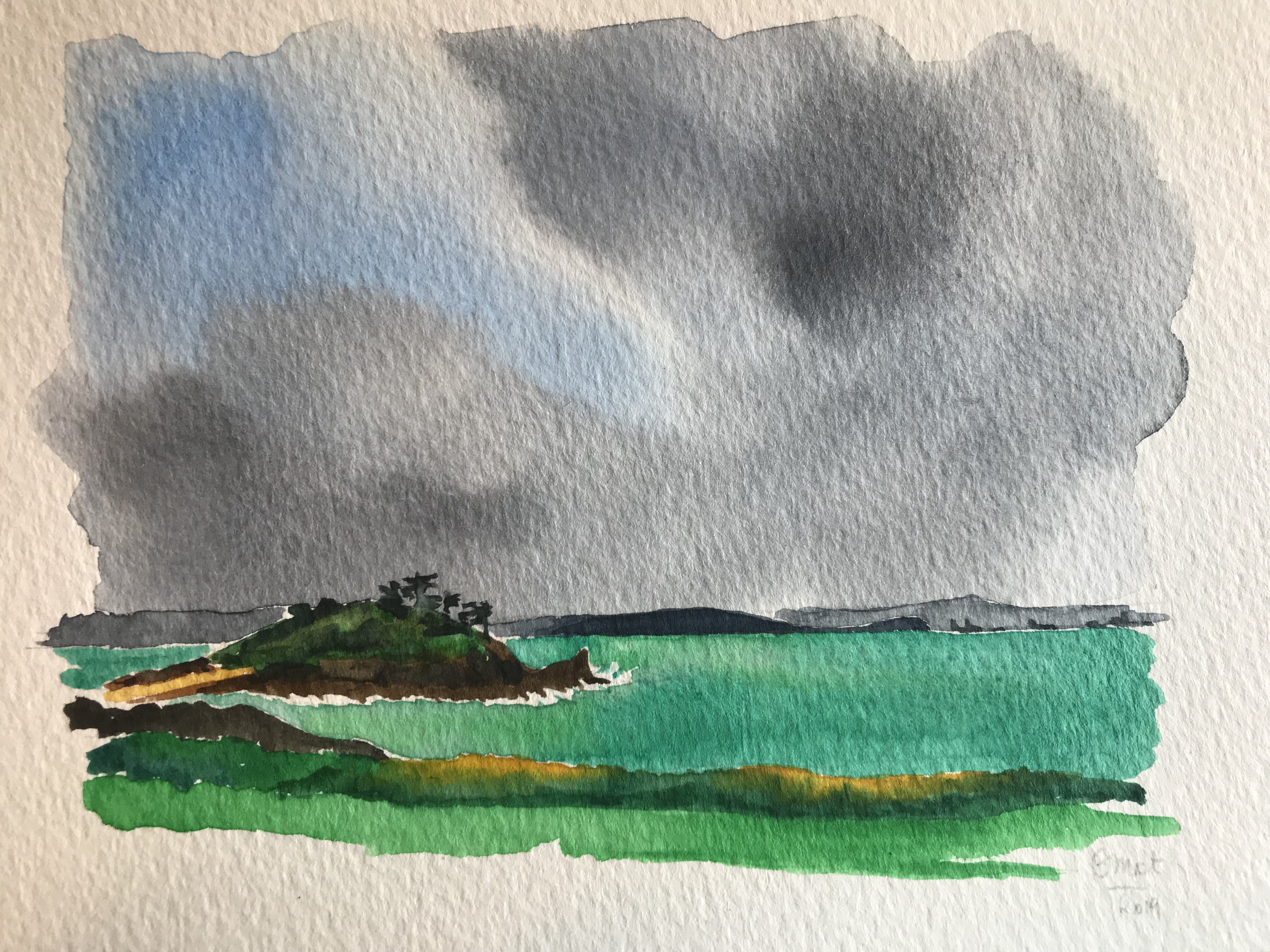 Ile du Perron dans la tempête