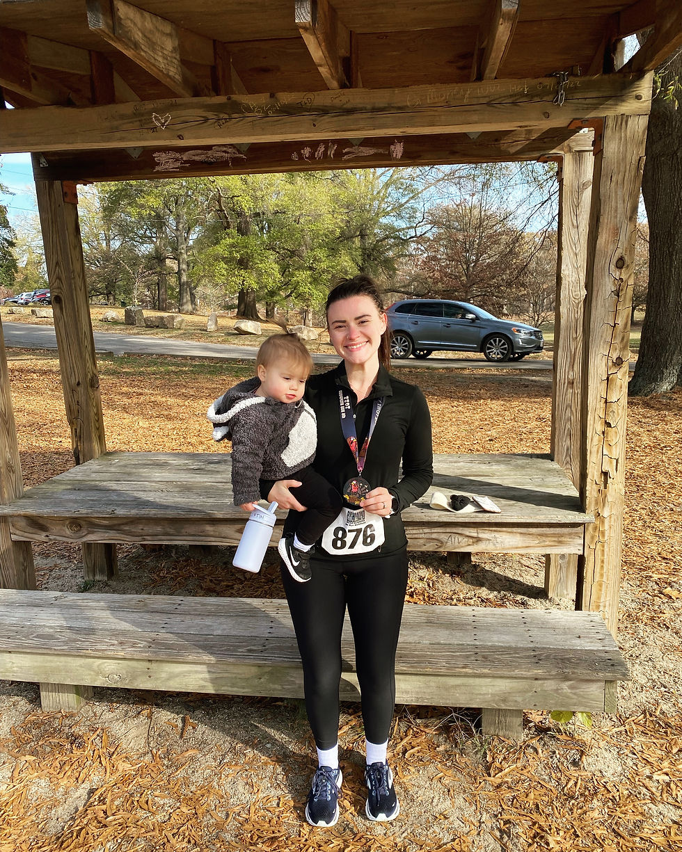 Maeve was pooped after cheering for 10 kilis.