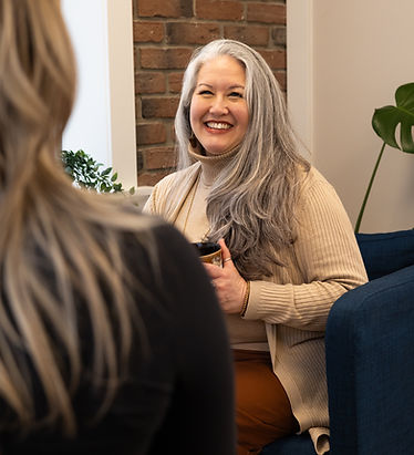 Therapist working with a client in an office in London, Ontario.