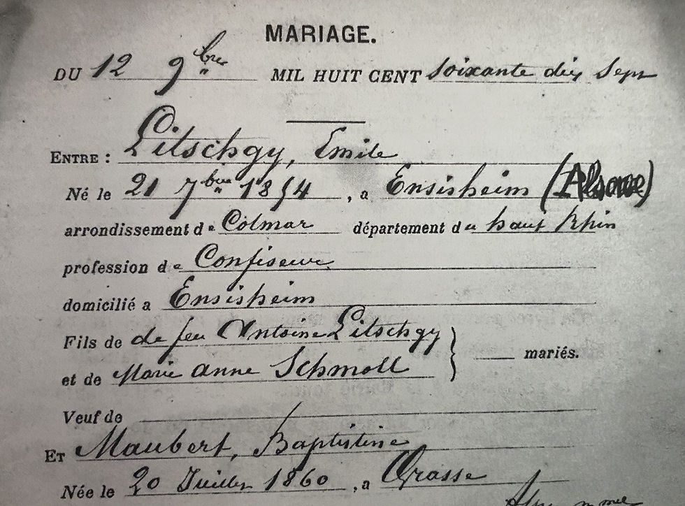 Emile Litschgy marriage certificate