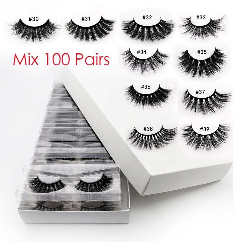 Thumbnail: Wholesale Eyelashes 4/20/50/100pcs Mink Lashes Natural Items