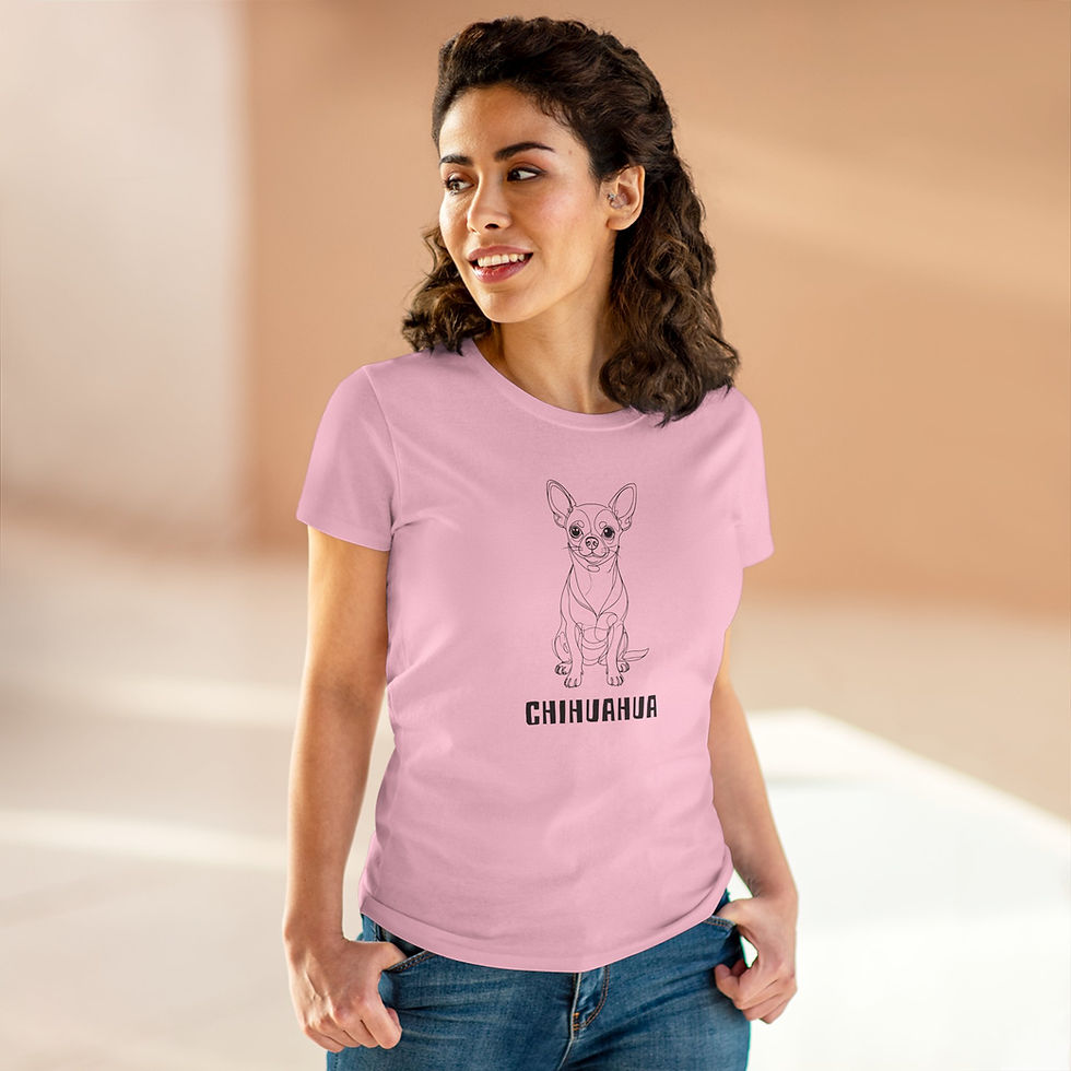 Thumbnail: Chihuahua Line Art T-Shirt — Women's | Black