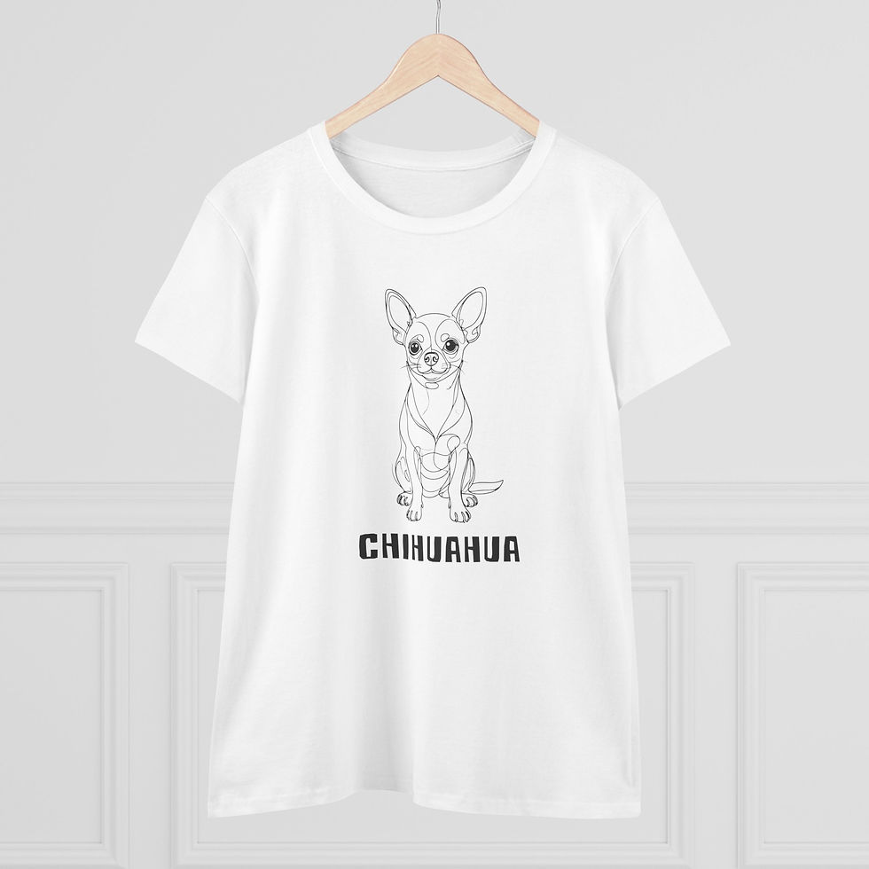 Thumbnail: Chihuahua Line Art T-Shirt — Women's | Black