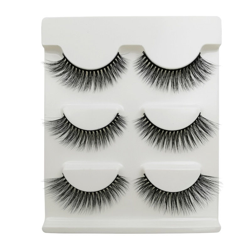 Thumbnail: 3 Pairs 20 Styles 3D Faux Mink Hair Soft False Eyelashes