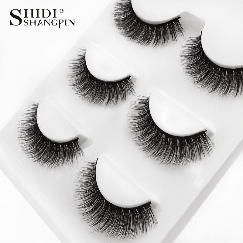 Thumbnail: 3 Pairs Natural False Eyelashes Thick Makeup Real 3d
