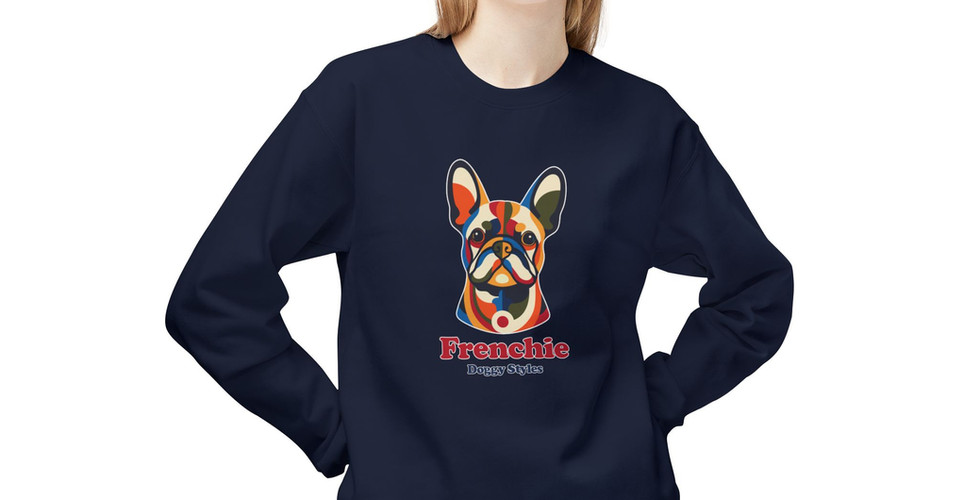 Navy blue sweatshirt with French Bulldog design