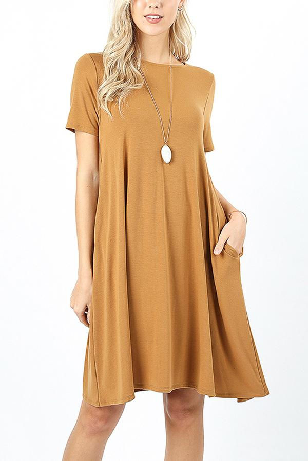 Thumbnail: Short Sleeve Flared Pocket Dress