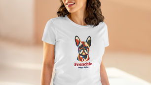 White t-shirt with French bulldog design