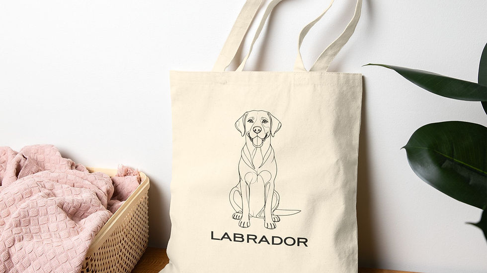 Canvas Tote bag with Labrador design