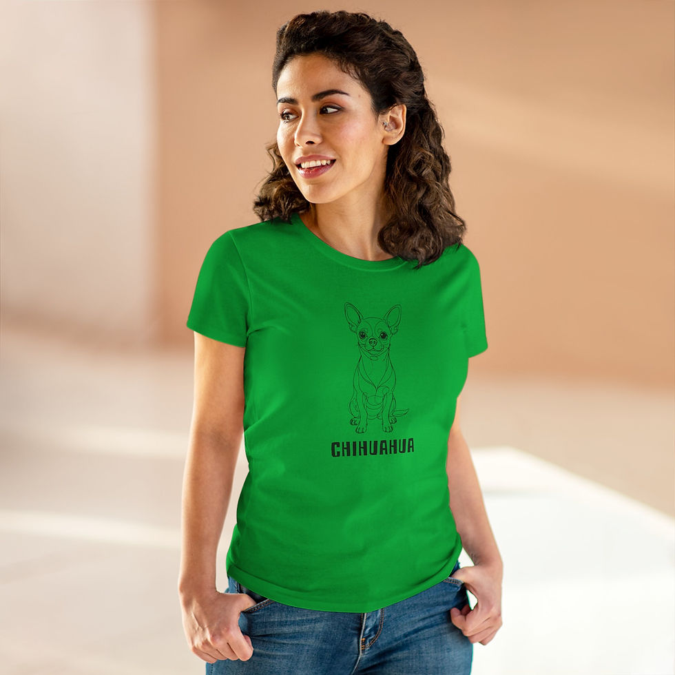 Thumbnail: Chihuahua Line Art T-Shirt — Women's | Black