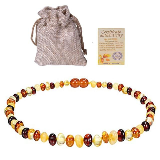 Thumbnail: Baltic Ambers Teething Necklace For Babies (Unisex) (Cognac) - Anti Flammatory,N