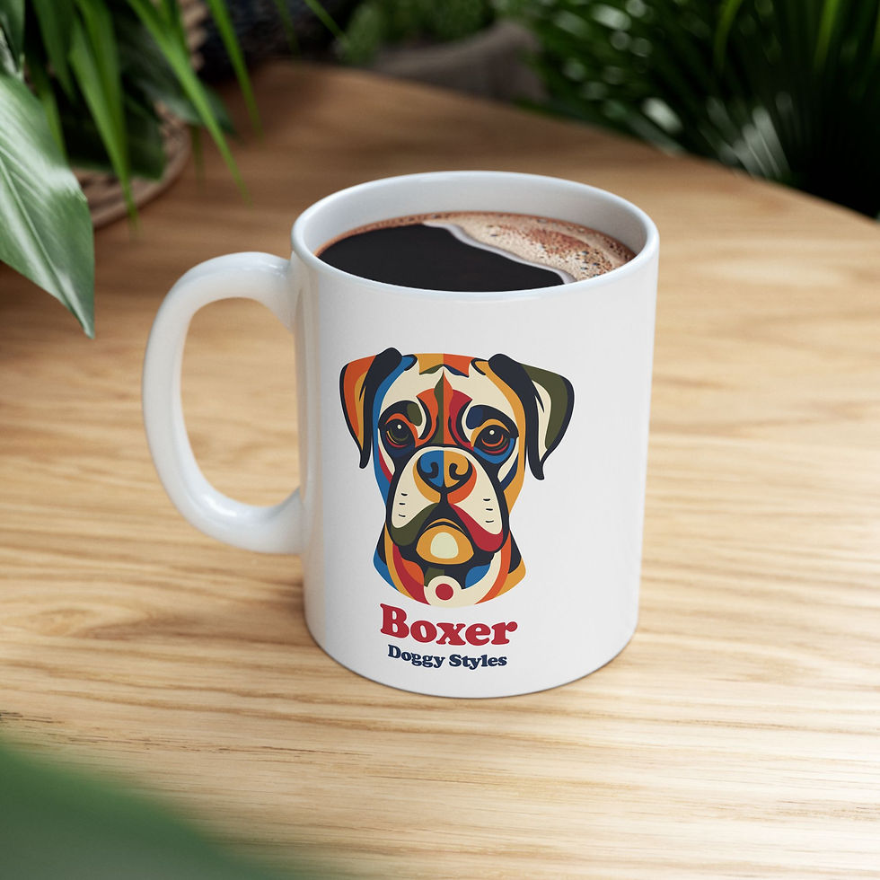 Thumbnail: Premium Boxer illustration dog lover mug lifestyle shot