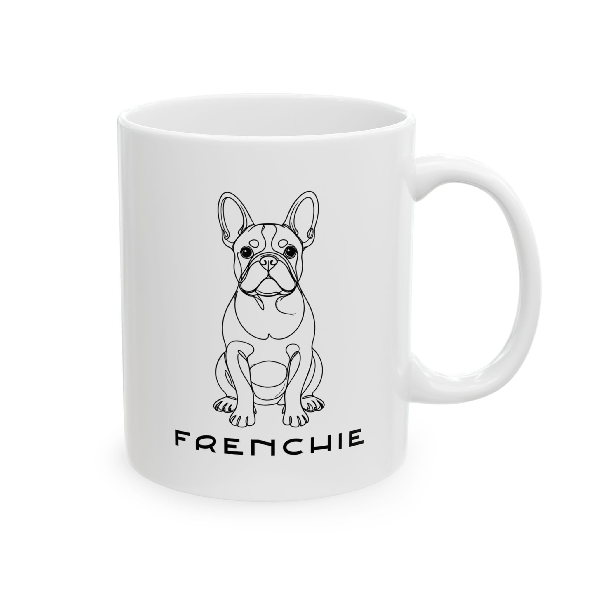 French Bulldog Line Art Black Print Mug LH