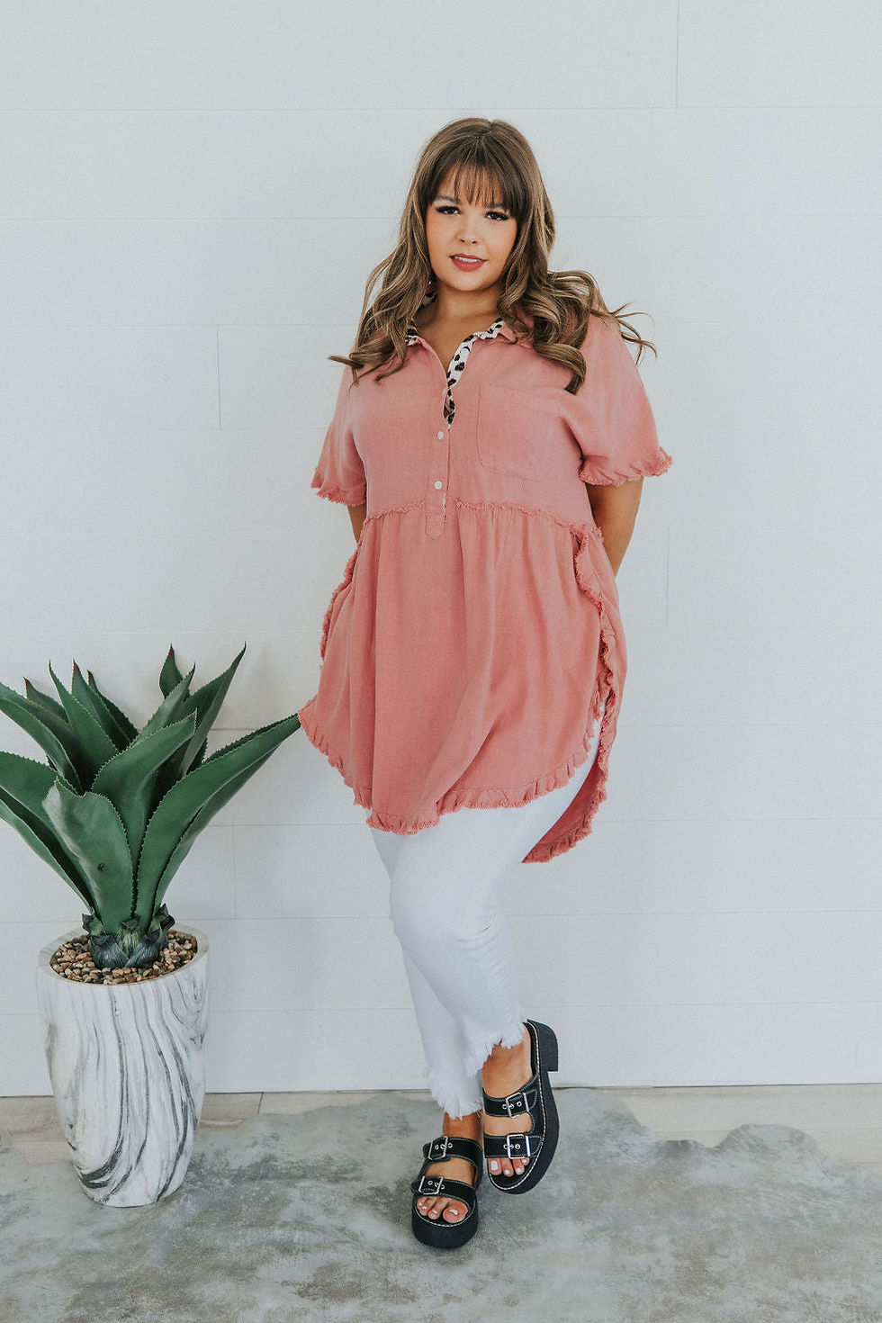 Thumbnail: Can't Leave You Behind Tunic Dress- Pink